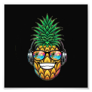 Ananas met bril foto afdruk