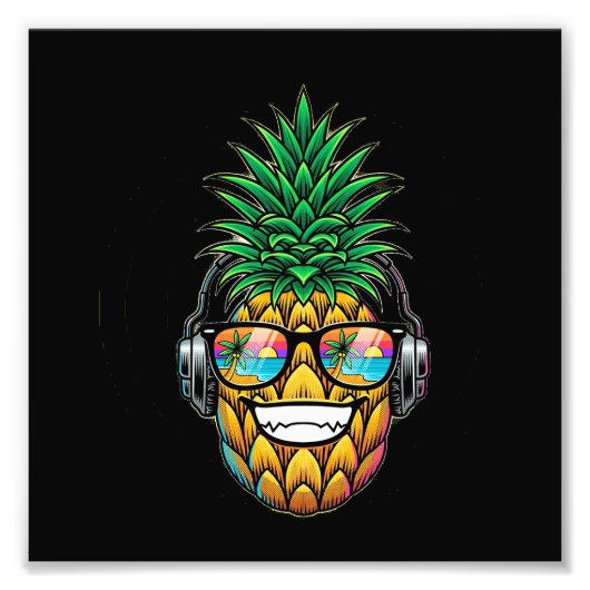 Ananas met bril foto afdruk (Voorkant)
