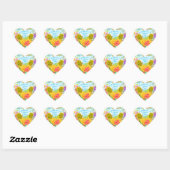 Ananas met Floral Hart Sticker (Vel)