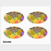 Ananas met Floral Ovale Sticker (Vel)