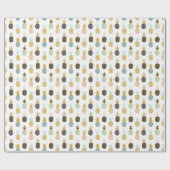 Ananas met gouden glitter, creatief patroon. cadeaupapier (Vlak)