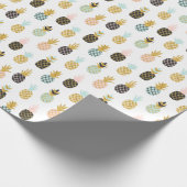 Ananas met gouden glitter, creatief patroon. cadeaupapier (Hoek)