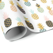 Ananas met gouden glitter, creatief patroon. cadeaupapier (Rol Hoek)