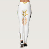 Ananas met gouden glitter, creatief patroon. leggings (Achterkant)