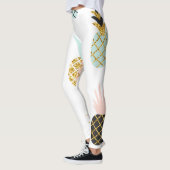 Ananas met gouden glitter, creatief patroon. leggings (Links)