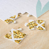 Ananas met gouden glitter, creatief patroon. legpuzzel (Zijkant)