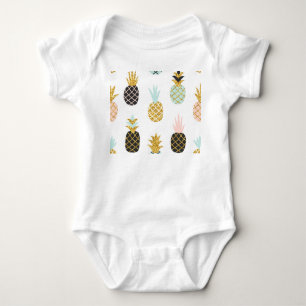 Ananas met gouden glitter, creatief patroon. romper