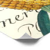 Ananas met kalligrafisch detail poster (Hoek)