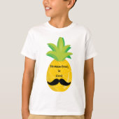 Ananas met Mustache Homeschool is Cool T-shirt (Voorkant)
