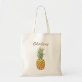 Ananas met naam tote bag (Voorkant)