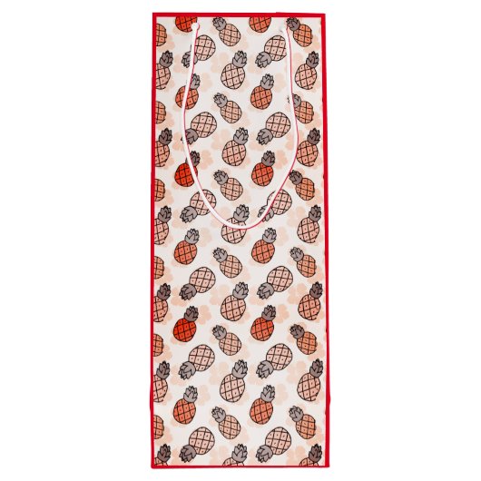  ananas met rode achtergrond wijn cadeautas (Achterkant)