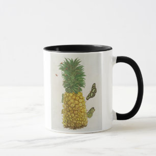 ananas met rupsbanden en vlinders (hand-c) mok