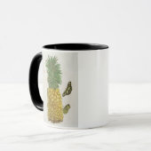 ananas met rupsbanden en vlinders (hand-c) mok (Voorkant links)