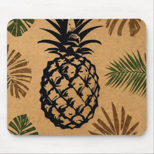 Ananas met tropische bladeren muismat