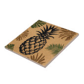 Ananas met tropische bladeren tegeltje (Zijkant)