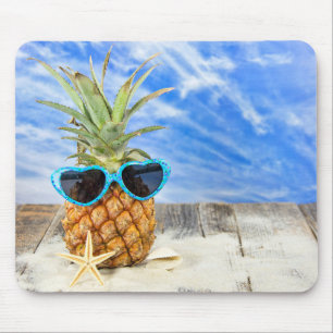 Ananas met zonnebril muismat
