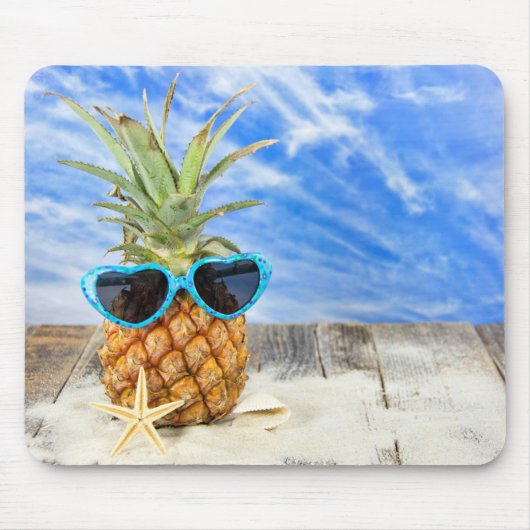 Ananas met zonnebril muismat (Voorkant)