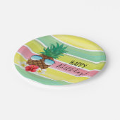 ananas met zonnebril papieren bordje (Gekanteld)