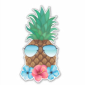 ananas met zonnebril sticker (Voorkant)