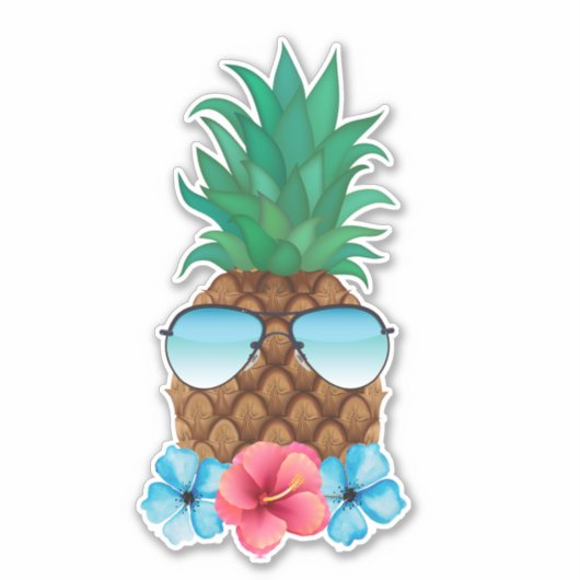 ananas met zonnebril sticker (Voorkant)