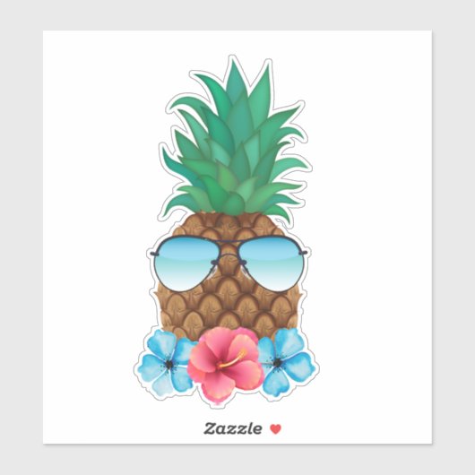 ananas met zonnebril sticker (Vel)