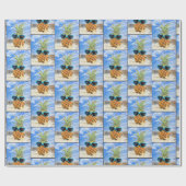 Ananas met zonnebrillen voor het hart cadeaupapier (Vlak)