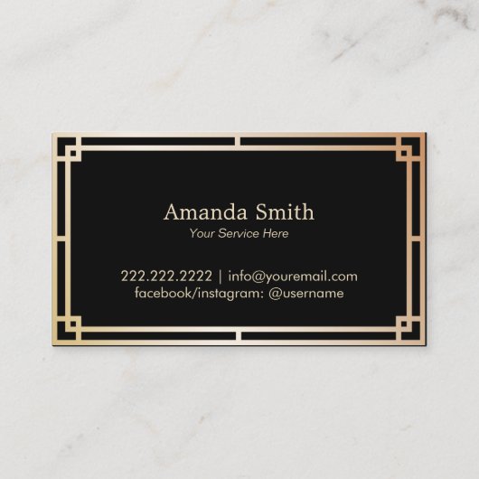 Ananas Modern Black & Gold Event Catering Visitekaartje (Achterkant)