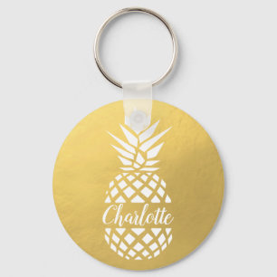 Ananas Monogramed Gold, douanenaam Sleutelhanger