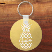 Ananas Monogramed Gold, douanenaam Sleutelhanger (Voorkant)