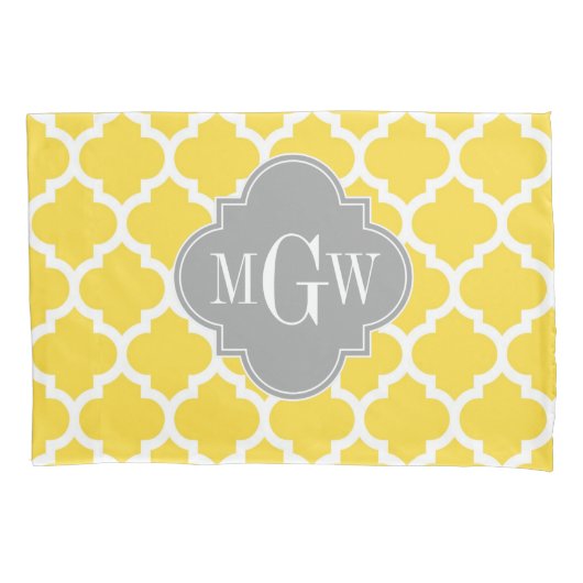 Ananas Moroccan #5 Dk Grey 3 Initiaal Monogram Kussensloop (Voorkant)