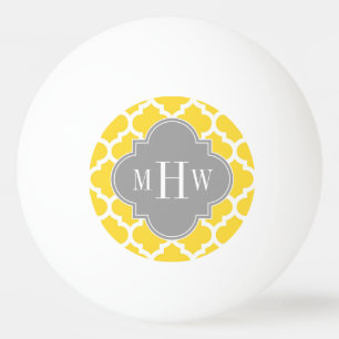 Ananas Moroccan #5 Dk Grey 3 Initiaal Monogram Pingpongbal