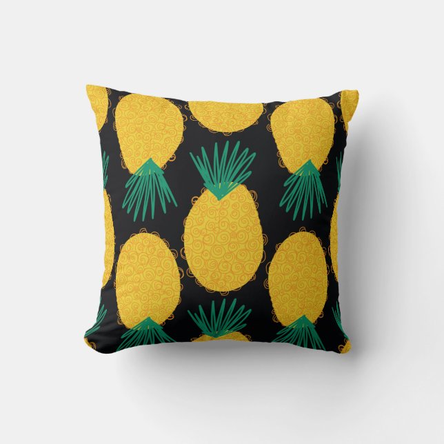 Ananas naadloos abstract patroon. Hedendaags Kussen (Voorkant)
