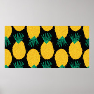 Ananas naadloos abstract patroon. Hedendaags Poster