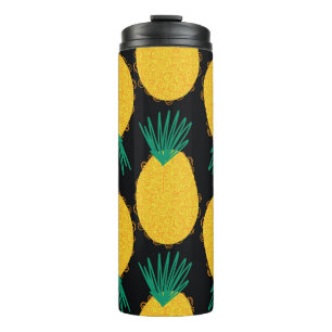 Ananas naadloos abstract patroon. Hedendaags Thermosbeker