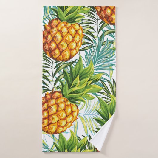 Ananas. Naadloos patroon. florale pleister Badhanddoek (Badhanddoek)