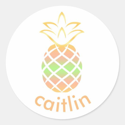 Ananas Naam Aangepaste Stickers, briefpapier afdic Ronde Sticker (Voorkant)