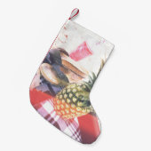 Ananas naast telefoon en luidspreker kleine kerstsok (Voorkant (Hangend))