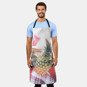 Ananas naast telefoon en luidspreker schort (Gedragen)