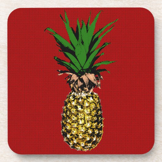 Ananas Newsprint Afbeelding Bier Onderzetter (Voorkant)