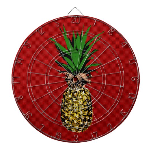 Ananas Newsprint Afbeelding Dartbord (Voorkant)