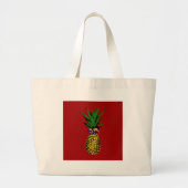 Ananas Newsprint Afbeelding Grote Tote Bag (Voorkant)