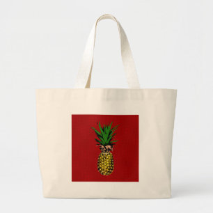 Ananas Newsprint Afbeelding Grote Tote Bag