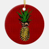 Ananas Newsprint Afbeelding Keramisch Ornament (Voorkant)