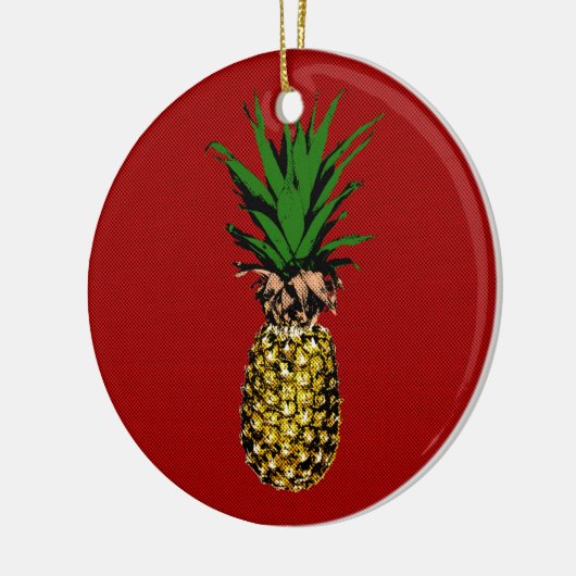 Ananas Newsprint Afbeelding Keramisch Ornament (Links)