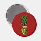 Ananas Newsprint Afbeelding Magneet (Voorkant / Achterkant)