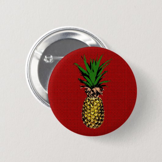 Ananas Newsprint Afbeelding Ronde Button 5,7 Cm (Voorkant /achterkant)