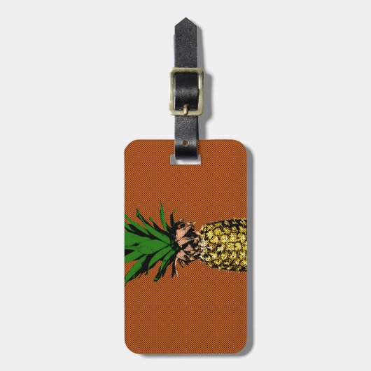 Ananas Newsprint Bagagelabel (Voorkant verticaal)