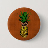 Ananas Newsprint Ronde Button 5,7 Cm (Voorkant)