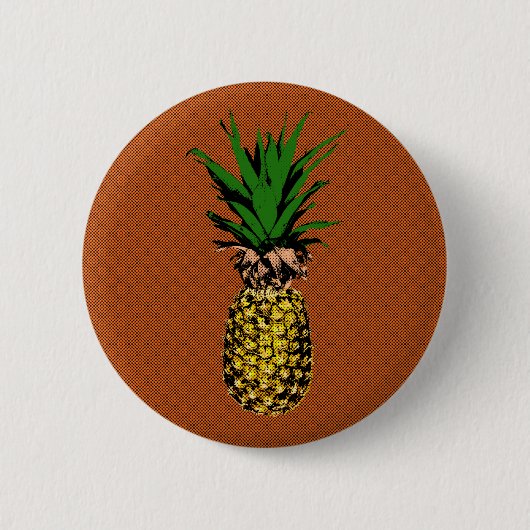 Ananas Newsprint Ronde Button 5,7 Cm (Voorkant)