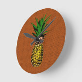 Ananas Newsprint Ronde Klok (Hoek)
